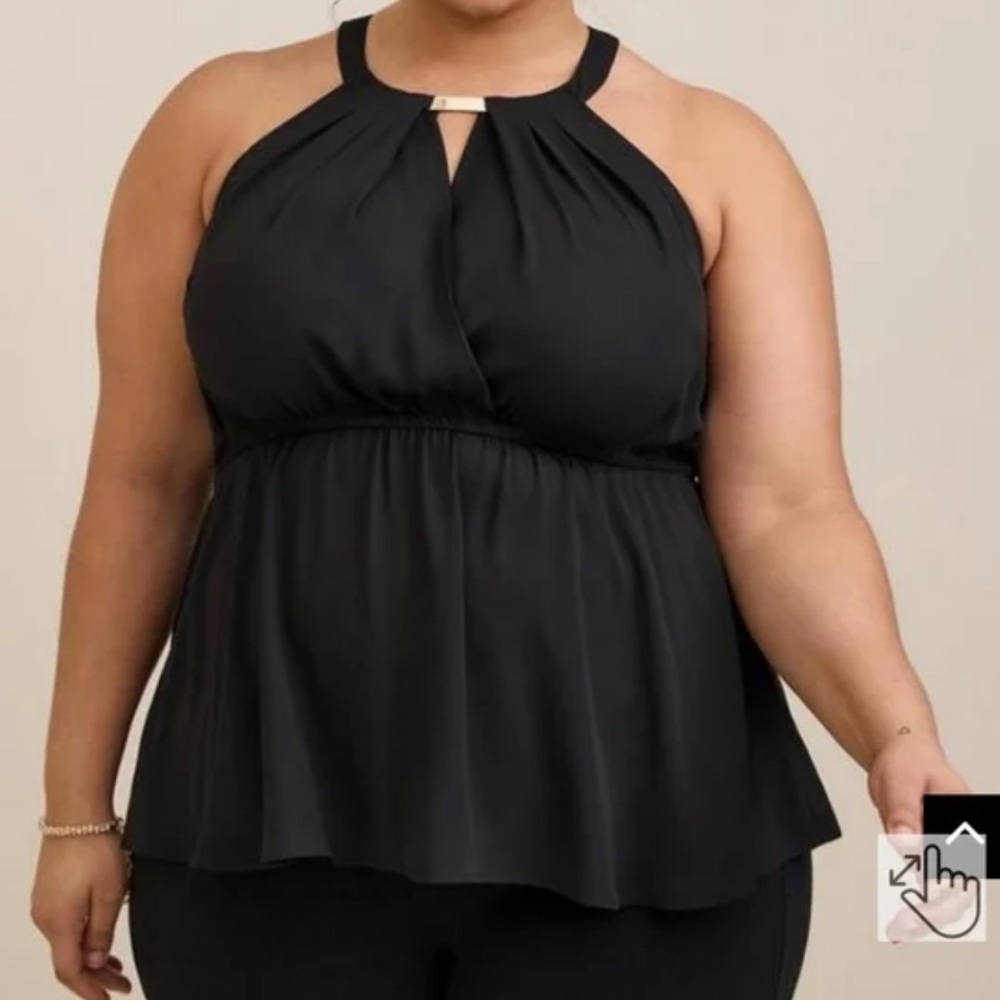 Torrid Womens Sleeveless Top Size 4X Black Dressy Tank
